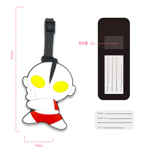 Export PVC soft rubber luggage tags, national fashion cartoon style boarding passes, trolley bags, travel tags, creative trinkets