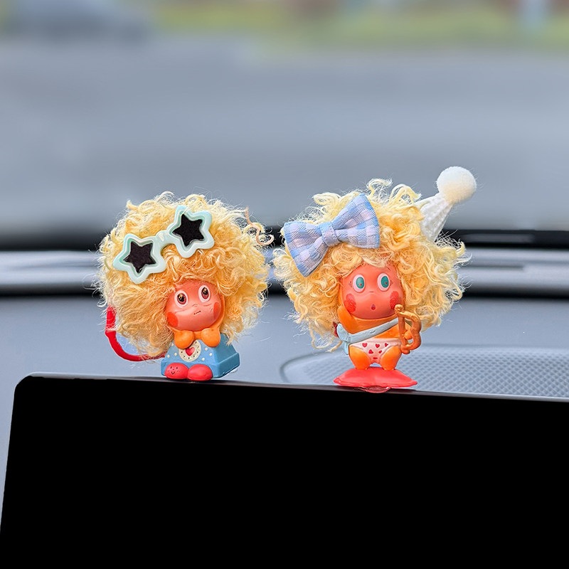 2026 New Model Star-Shaped Car Dashboard Decoration Screen Display Car Interior Decoration Cute Doll for Girls