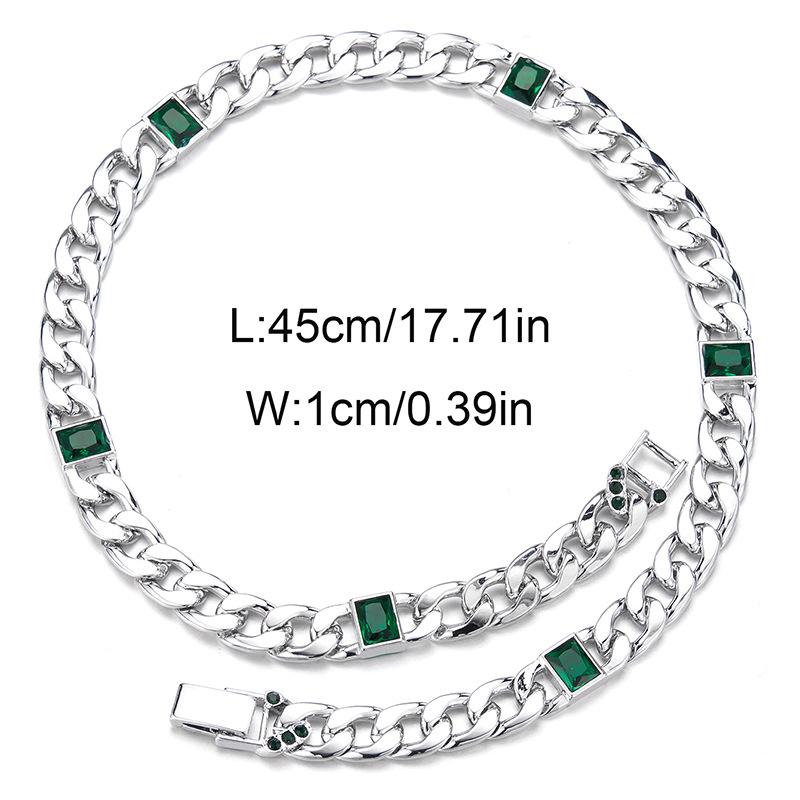 Retro Geometric Alloy Inlay Rhinestones Unisex Necklace 1 Piece