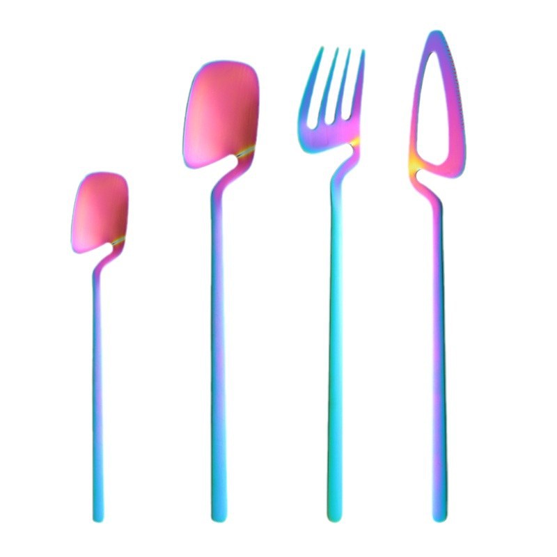 Amazon 304 cuchillo de vajilla de acero inoxidable, tenedor y cuchara personalizado creativo colgante de pared colgante oeste taza cuchillo, tenedor y cuchara traje de vajilla