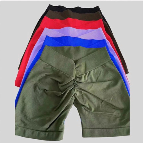 Sports Shorts Tight Quick-Dry Yoga Shorts Western Seamless Three-Fourth Fitness Pants High-Waisted Peach Ass-Lifting Pants OK23