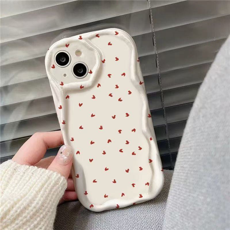 Amor rojo para iphone16pro funda para teléfono móvil Apple 15/14/13promax nuevo estilo 12 Japón y Corea 11x