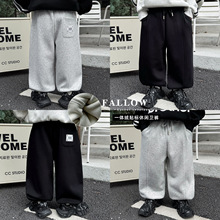 【冬款特价清仓】儿童冬装韩版贴标腰绳休闲长裤加绒加厚儿童卫裤