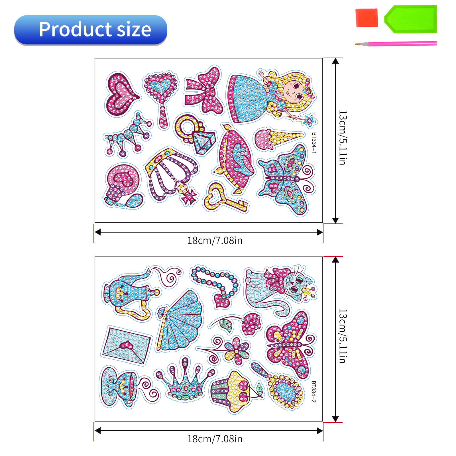 La princesa de dibujos animados más vendida pintura decorativa de diamantes pegatinas gratis pegatinas DIY pegatinas de pared de ladrillo pegatinas hechas a mano para niños pegatinas de diamantes redondos image 8