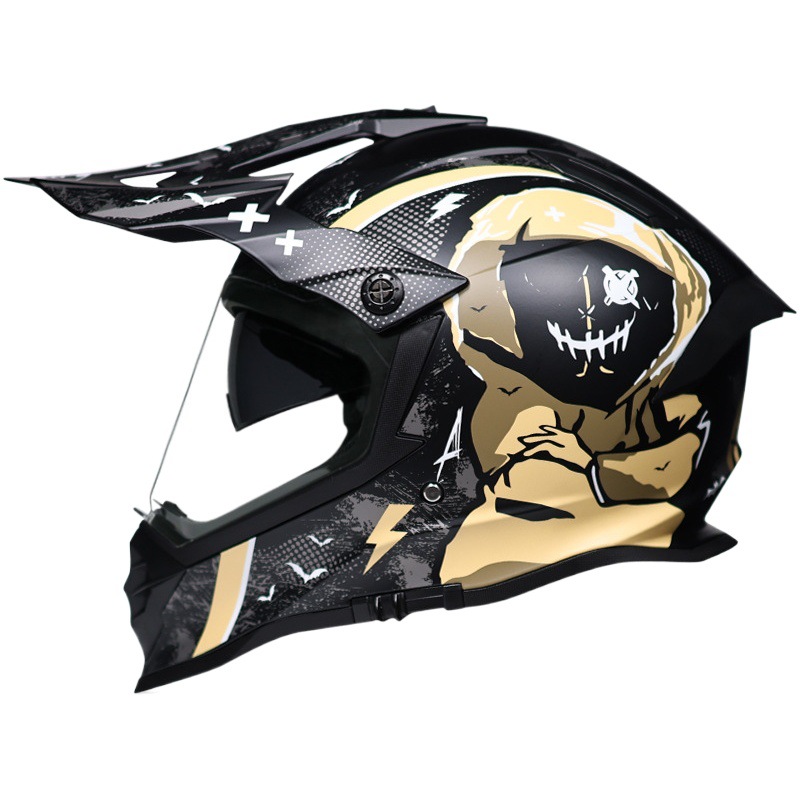 LVS nuevo casco de motocicleta fuera de carretera hombres y mujeres tire casco doble lente Carretera fuera de carretera de doble uso casco 3C certificación
