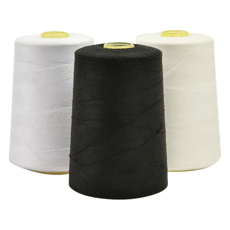 Высокоскоростная швейная нить, большой рулон 8000 ярдов, полиэфирная нить для промышленной плоской швейной машины, непрерывная нить.