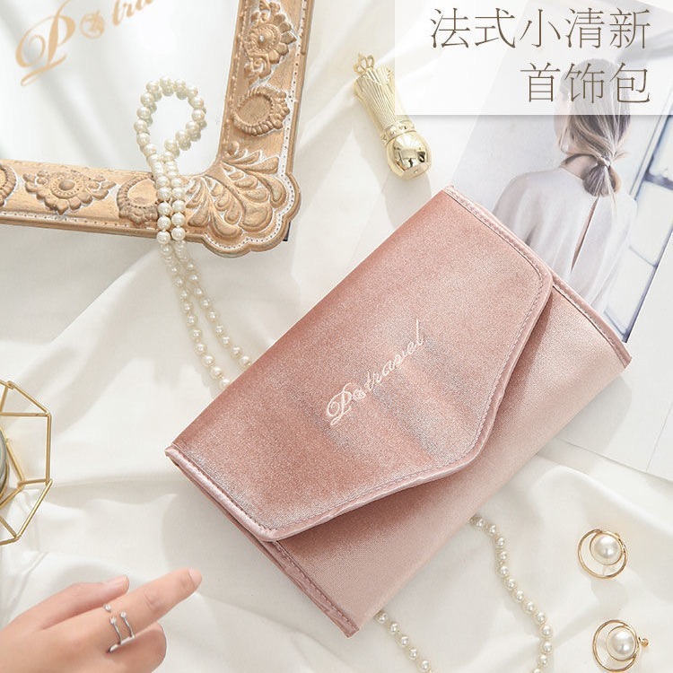 本物のジュエリーアクセサリー収納バッグ高級感ハンドバッグ指輪ネックレスピアスイヤリング旅行アクセサリーバッグ|undefined