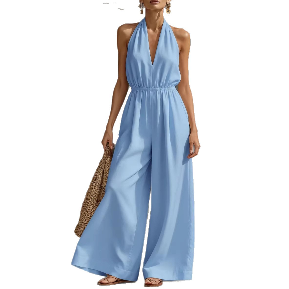 2026 verano nuevo estilo europeo y americano V-collar chaleco de cuello de diseño femenino temperamento estilo de viaje de moda francés