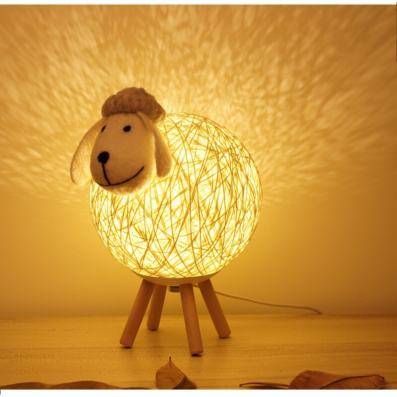 Voice mobile phone app control lamb night light girl bedroom atmosphere light cute lamb intelligent timing desk lamp Voice mobile phone app control lamb night light girl bedroom atmosphere light cute lamb intelligent timing desk lamp