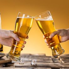 啤酒杯批發網紅杯玻璃家用創意個性小麥大號扎啤杯酒吧酒杯套裝
