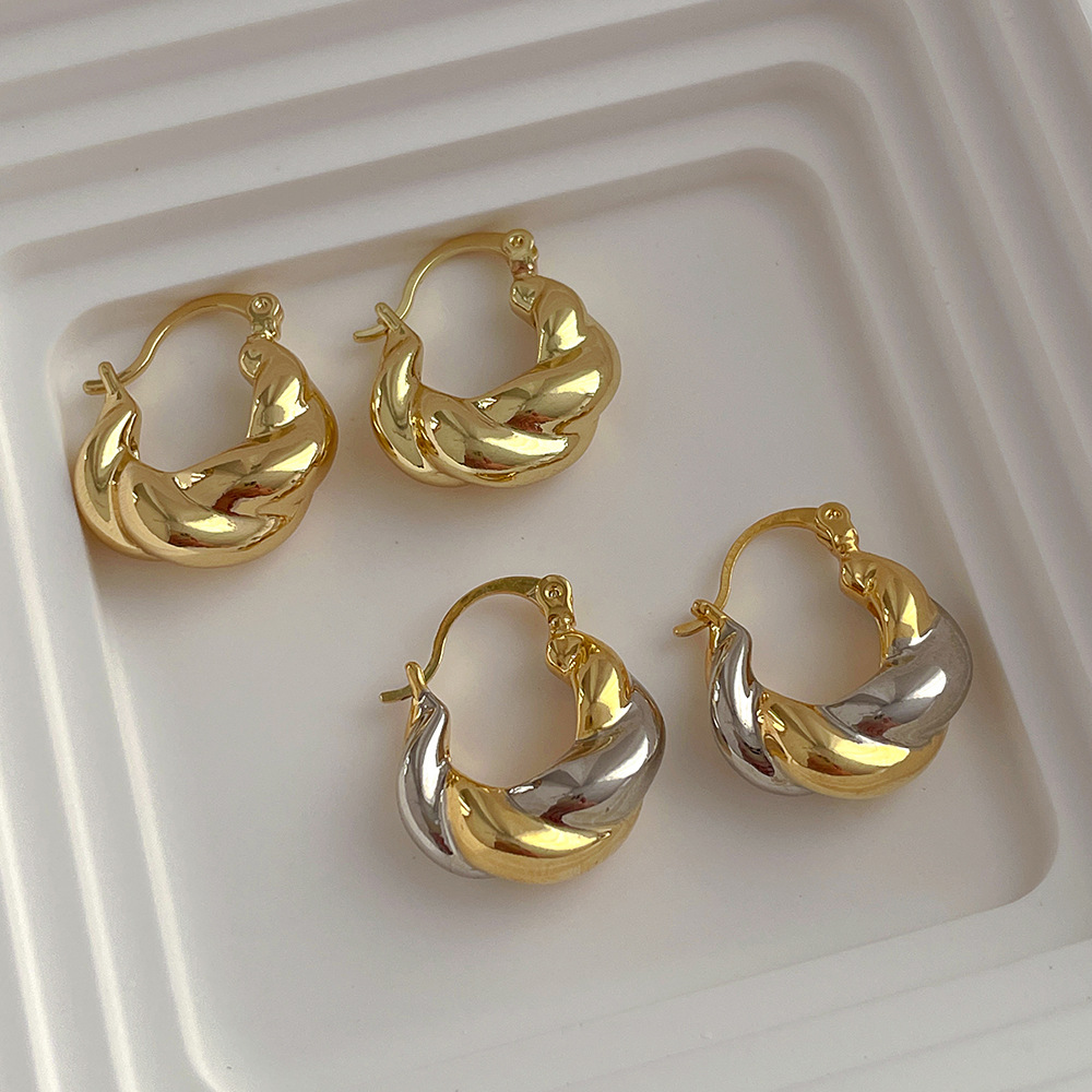 Simple Style U Shape Copper Hoop Earrings 1 Pair