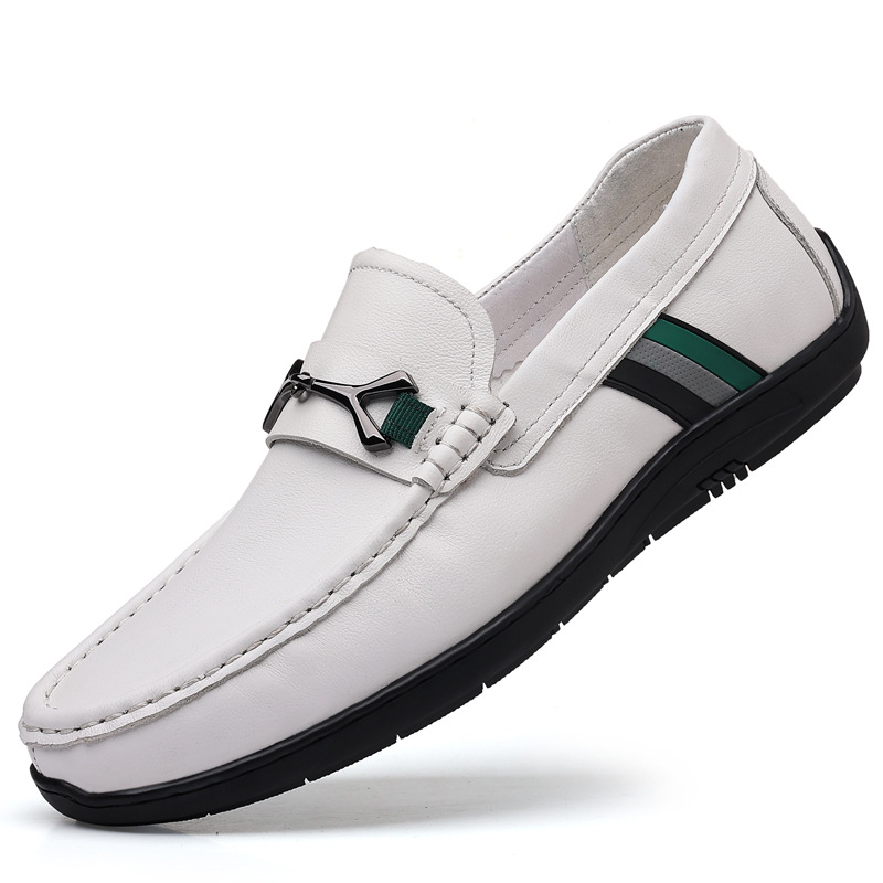 Nuevos zapatos de guisantes para hombres de piel de vaca de capa superior zapatos de cuero casuales de moda de cuero genuino zapatos de hombre hechos a mano europeos zapatos de hombre solos zapatos suaves