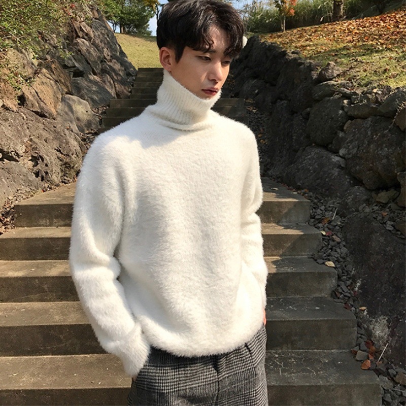 Winter solid color Japanese knitted sweater