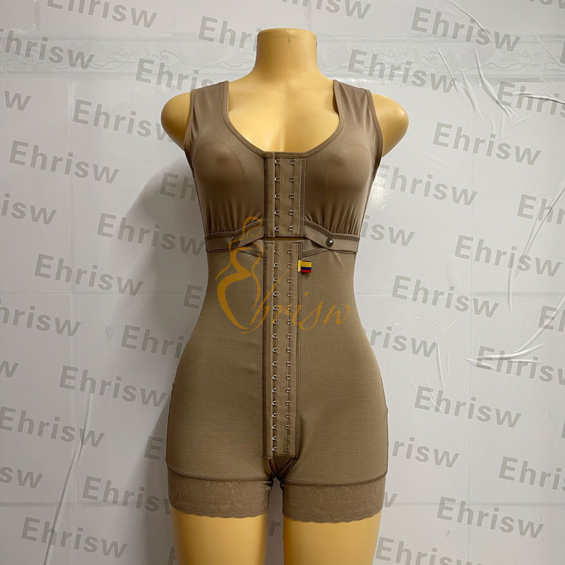 Fajas High Compression Body Shaping Clothes, Body Shaping Clothes with Hook and Buckle in front of the eyes, Belly-lifting Bodysuit