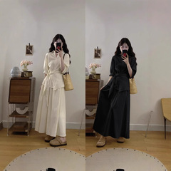 大きいサイズの韓国風ファッションスーツ高級減齢vネックのウエストシャツは痩せています。