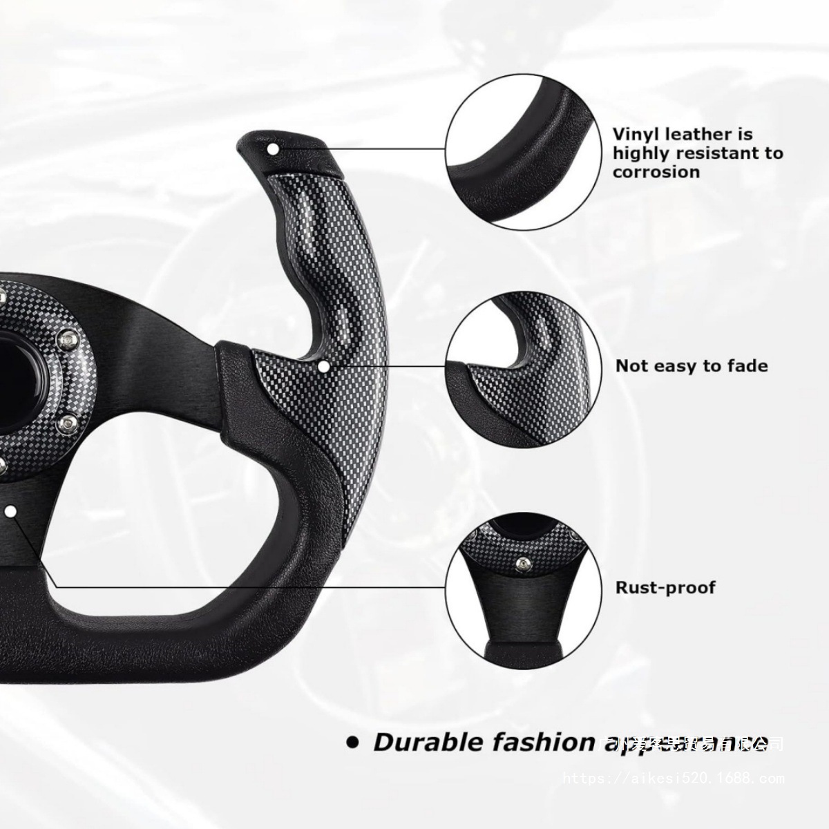 Car Modified Pu Steering Wheel Competitive Game Kart 13-Inch 320mm Imitation Racing Steering Wheel Adaptable to Universal