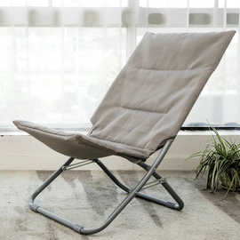 折叠椅棉垫加厚午睡椅办公室椅子小型便携式躺椅午休椅简约免安装