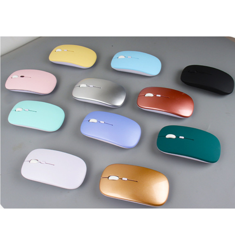 Nuevo ratón inalámbrico Bluetooth de modo dual, recargable, silencioso, para computadora portátil, transfronterizo, de oficina, luminoso y ergonómico
