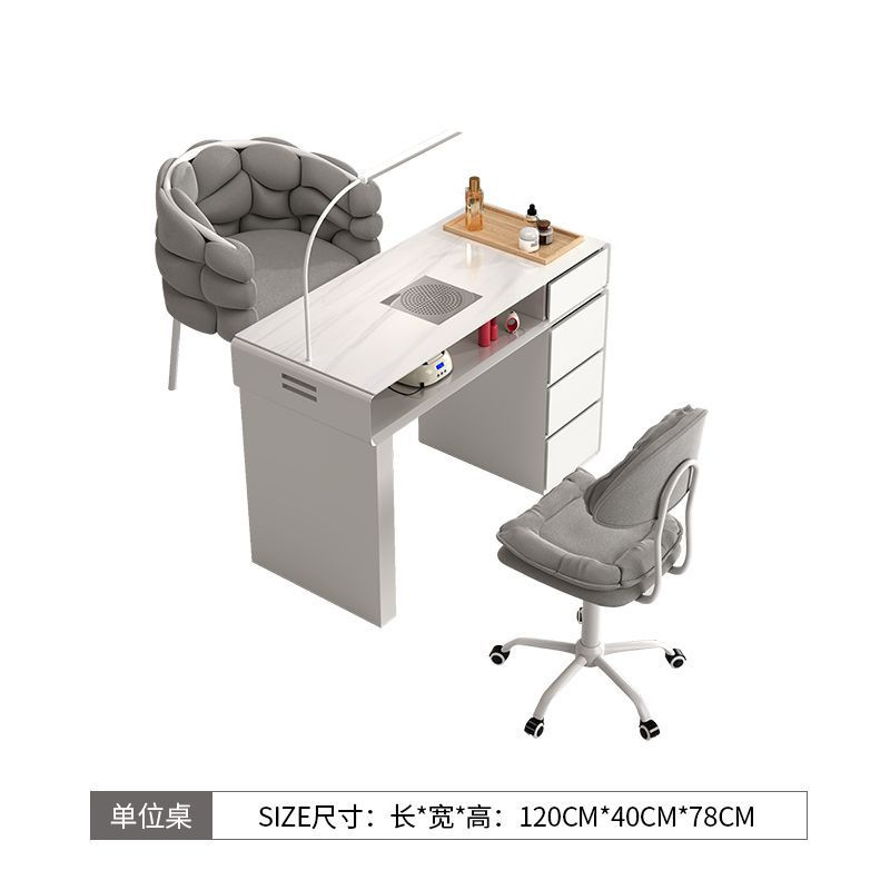 Mesa y silla de manicuras set de precio especial económico simple y doble lujo ligero multifuncional de mármol chino manicuras mesa de crema de viento