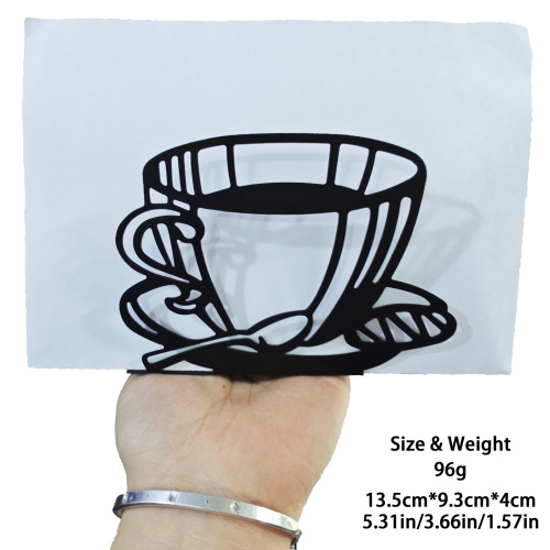 Coffee Cup European Style Wet Wipe Paper Holder Paper Stand Restaurant Creative Home Decor Ornament Practical Design Stainless Steel