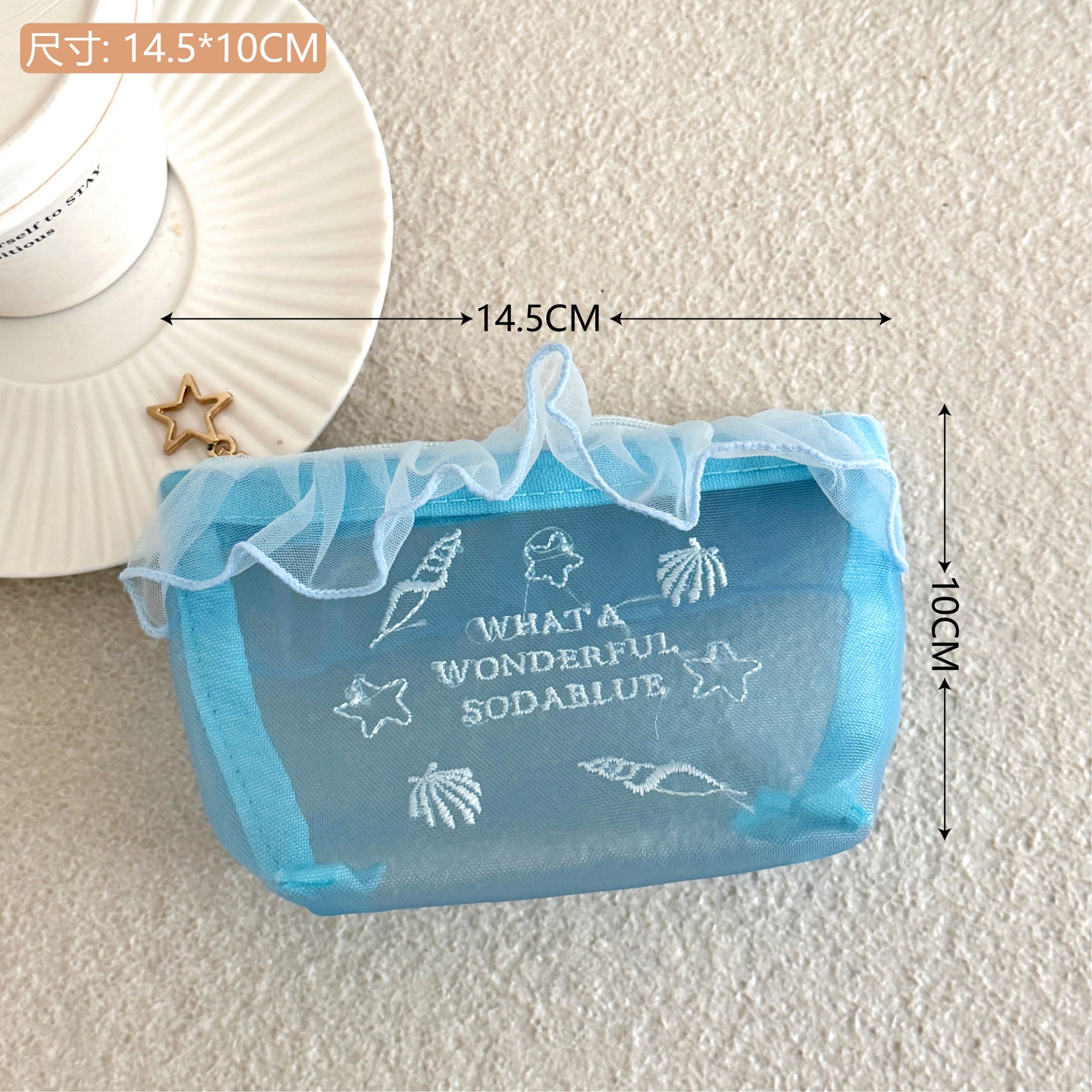 Bolsa de cosméticos de malla ins bolsa de almacenamiento de amor bolsa de lavado de gran capacidad simple bolsa de almacenamiento de cosméticos portátil