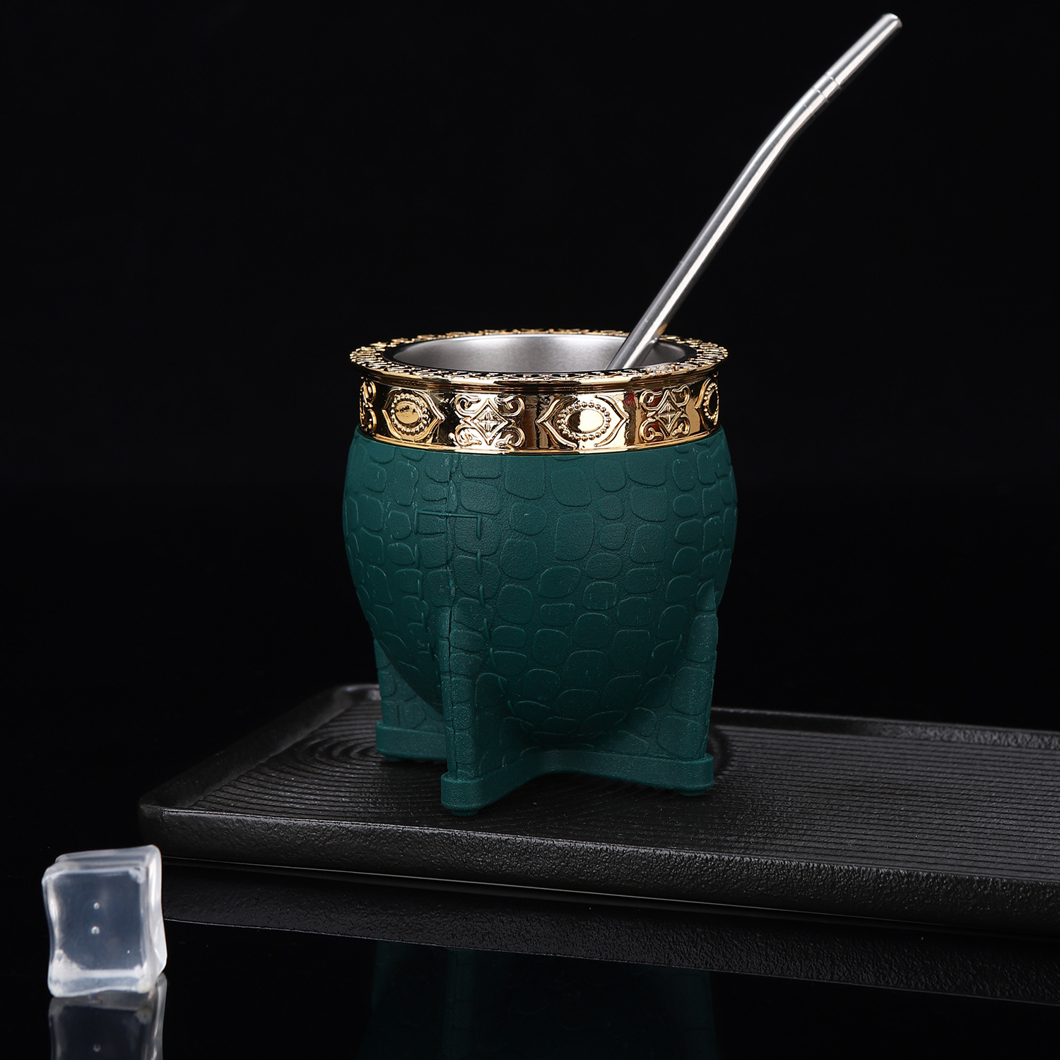 Copa Amazon 304 de acero inoxidable Madai con paja, textura de caparazón de tortuga, taza de cáscara de huevo, taza de aislamiento argentino creativo