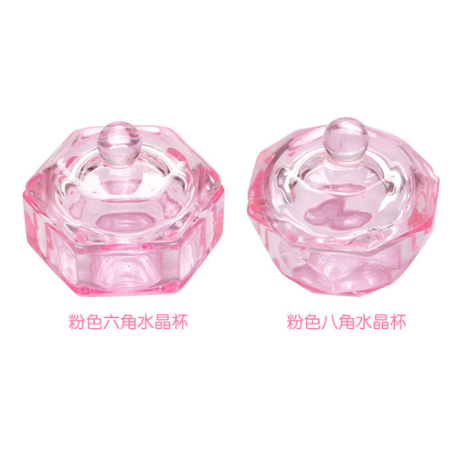 Heat-Selling New Pink Crystal Cup with Nail Polish and Lid Glass Crystal Cup with Color-Coated Crystal Cup Colorful Crystal Cup