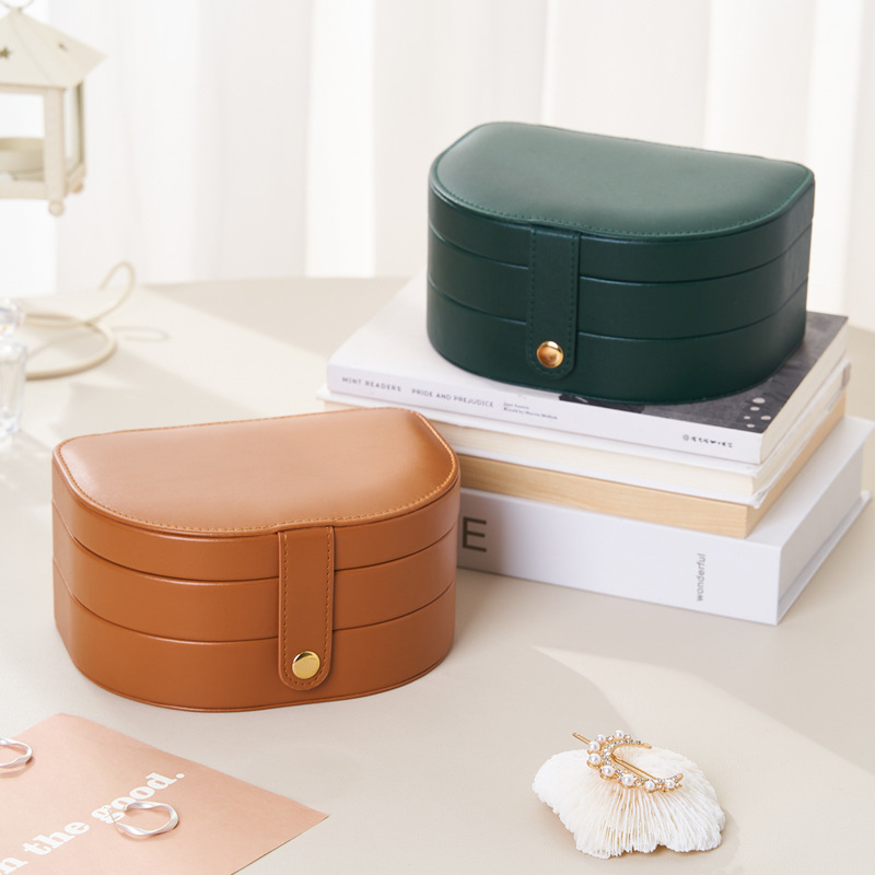 New Multi-Layer Jewelry Storage Box Jewelry Storage Box Earrings Earrings Necklace Ring Multi-Functional Leather Jewelry Box
