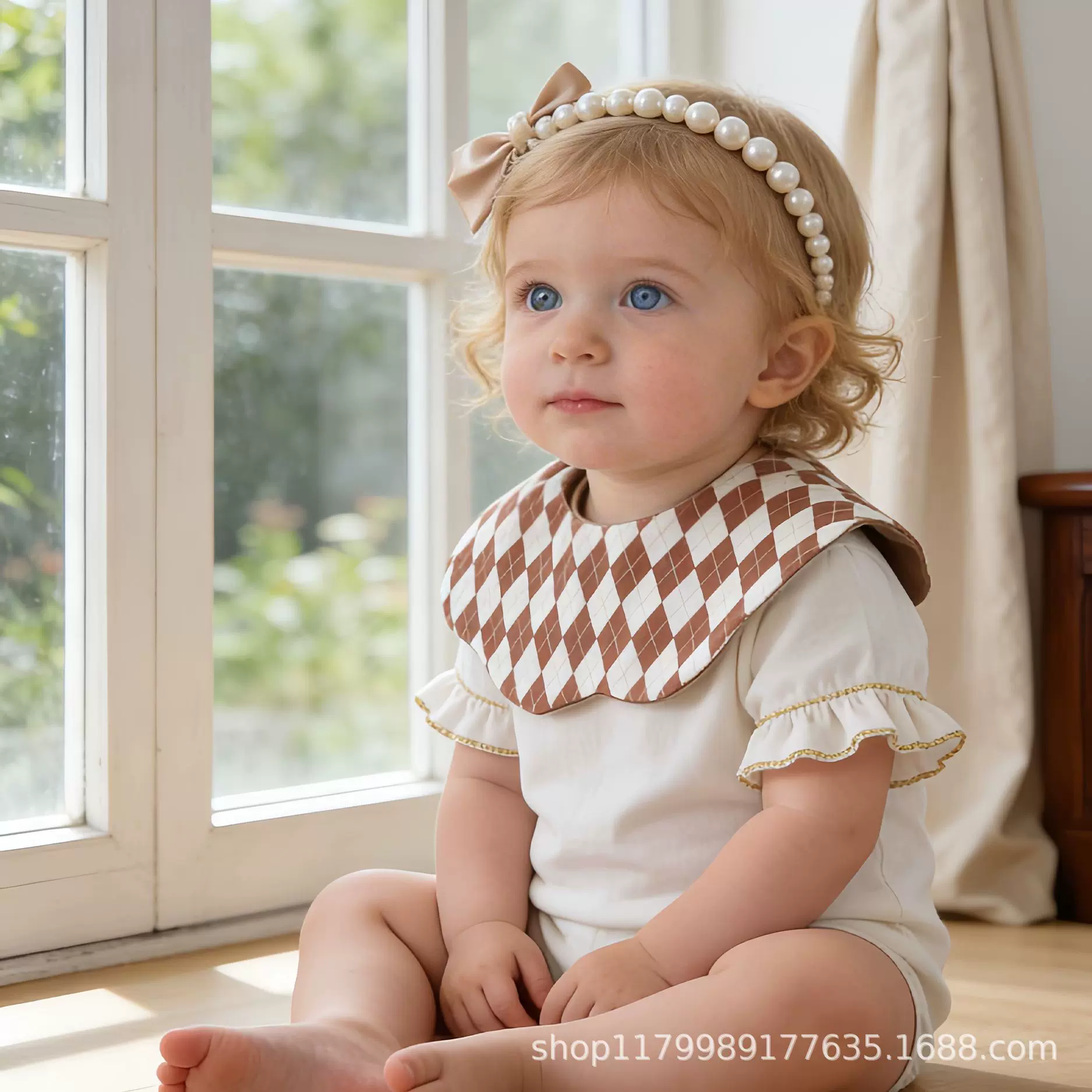 婴儿ins风围嘴纯棉a类宝宝大尺寸围兜双面儿童口水巾韩版安阳童装