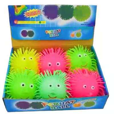 Cartoon inflation Flash Vent Fur Ball luminescence Toys gift Stall Night market Toys wholesale