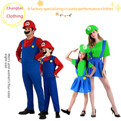 Halloween Children's Mario Costume One-piece Suit Factory SuperMary Skirts Unisex Cosplay Stage Performance Clothes