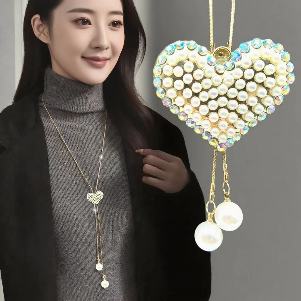 Collar Largo con Borla para Mujer de Aleación para Otoño e Invierno