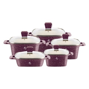 Factory direct foreign trade horizontal square pot marble die-casting soup pot 24/28/32cm
