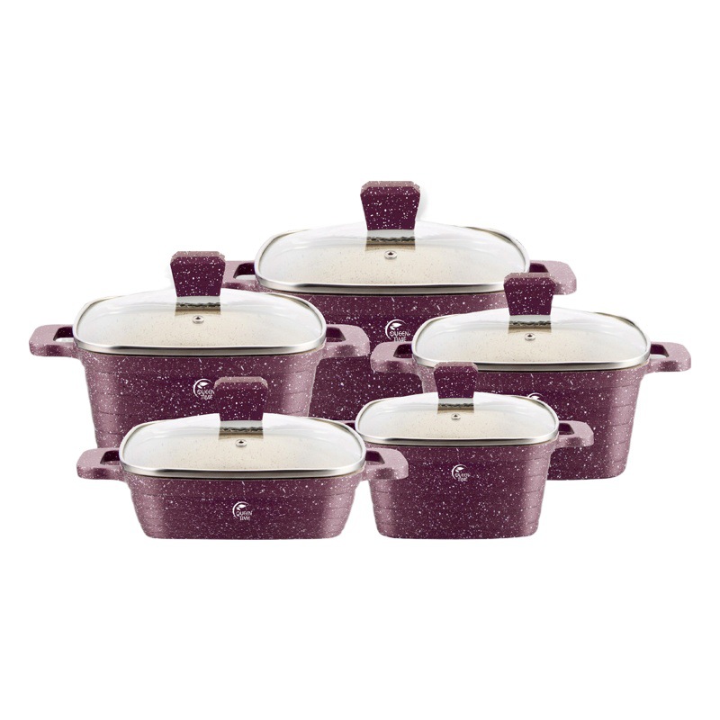 FUENTE Fábrica Comercio exterior olla cuadrada horizontal mármol fundición olla de sopa 24/28/32cm