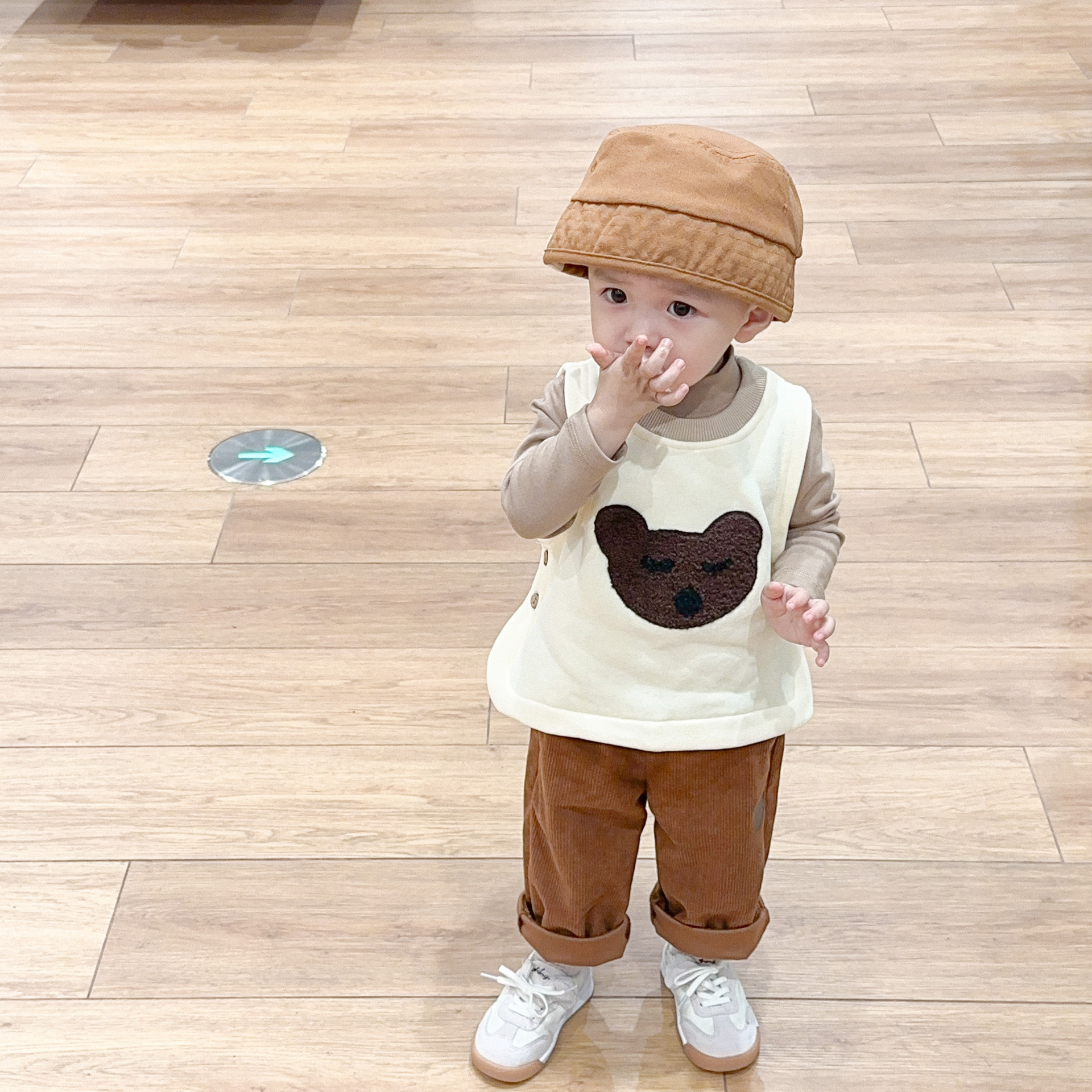 INS bebé Super lindo pequeño animal estilo coreano chaleco forrado de lana macho y hembra bebé Otoño e Invierno chaleco Chaleco de estilo occidental