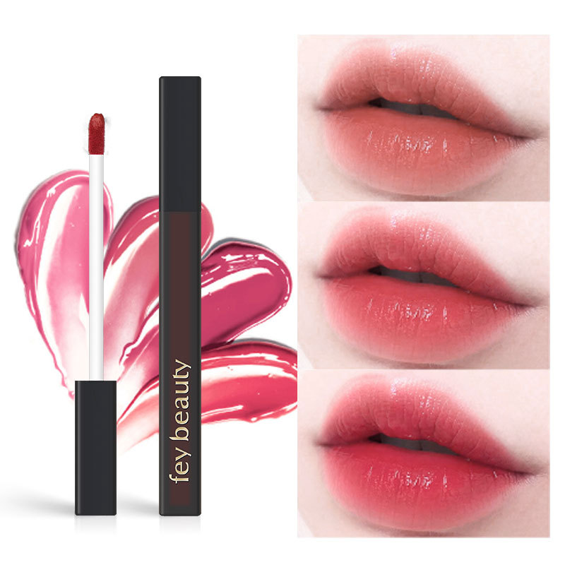 Fei Meiren's popular air lip gloss is long-lasting, transfer-proof, and moisturizing, featuring a natural nude lip mud color.