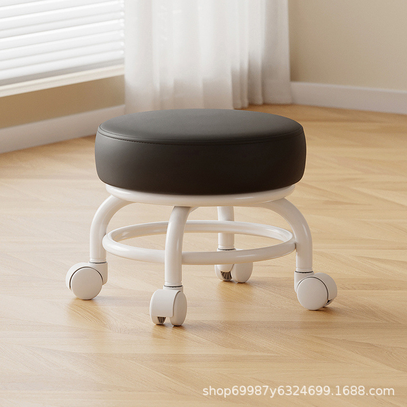 Rueda universal taburete pequeño polea doméstica taburete redondo para cambiar zapatos limpiador taburete bajo con artefactos mágicos para niños pequeños taburetes silenciosos