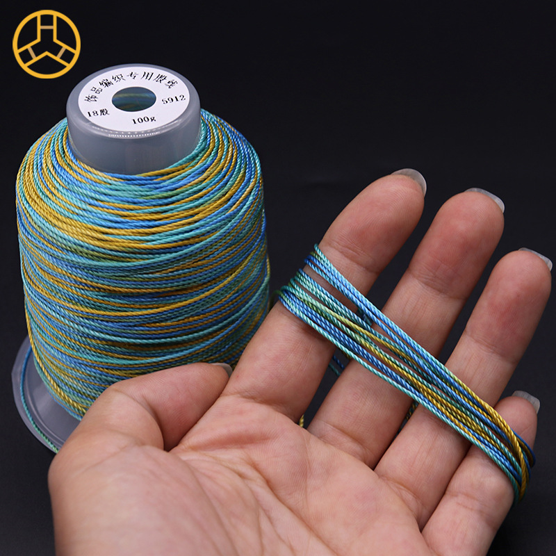 段染股線 15股18股彩虹線編織漸變端午五彩繩股線 蒼蘭訣段染股線
