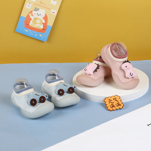 Cute three-dimensional animal toddler shoes, short barrel baby floor shoes, children's soft-sole toddler shoes, low-cut infant shoes and socks