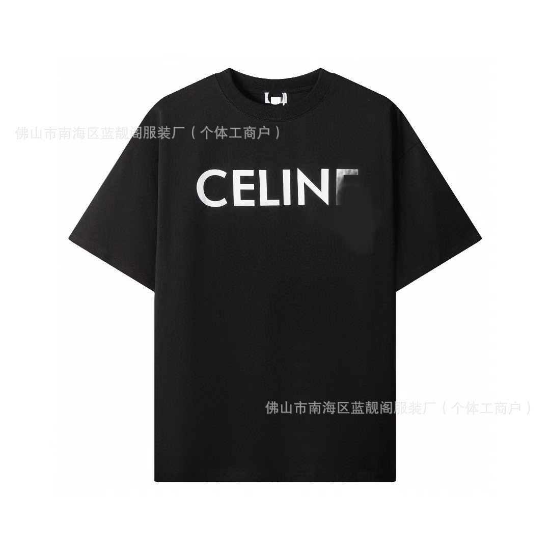 正しいバージョン2024新贅沢潮CEL古典的な基礎モデルのアルファベットプリント男女ゆるい半袖tシャツ280g