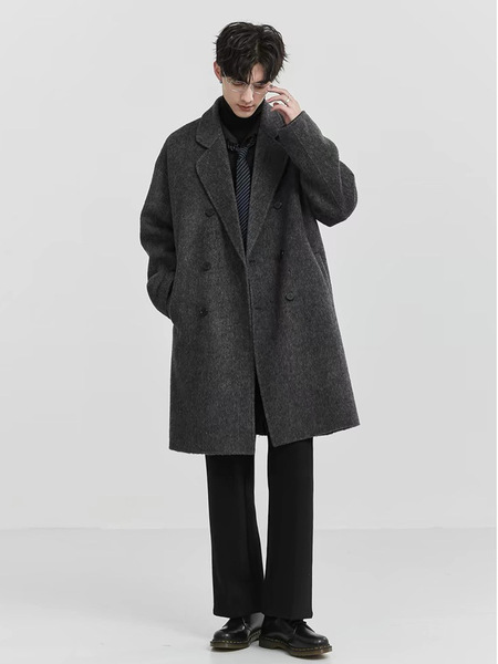 Classic double-sided long quality woolen coat