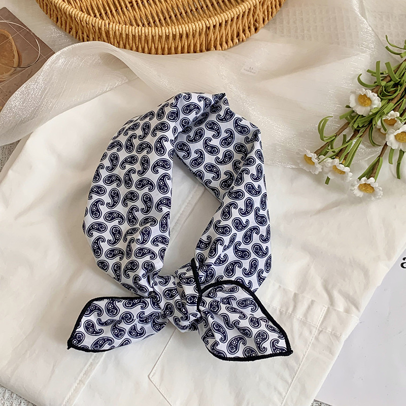 Bufanda de seda, bufanda cuadrada pequeña, nueva bufanda de seda literaria fresca, bufanda, bolso floral dulce, pañuelo en la cabeza, cinta para el cabello, serpentinas para el cabello