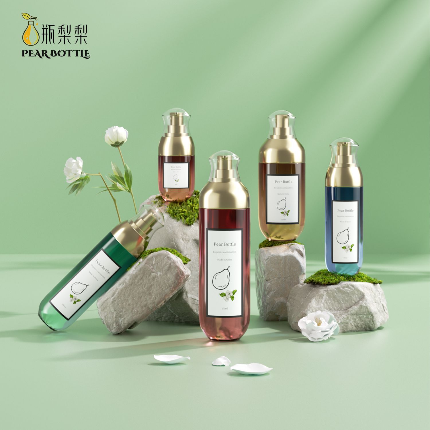 现货PET圆底喷雾瓶美妆精华液瓶乳液瓶茵芙莎同款水乳按压高级感