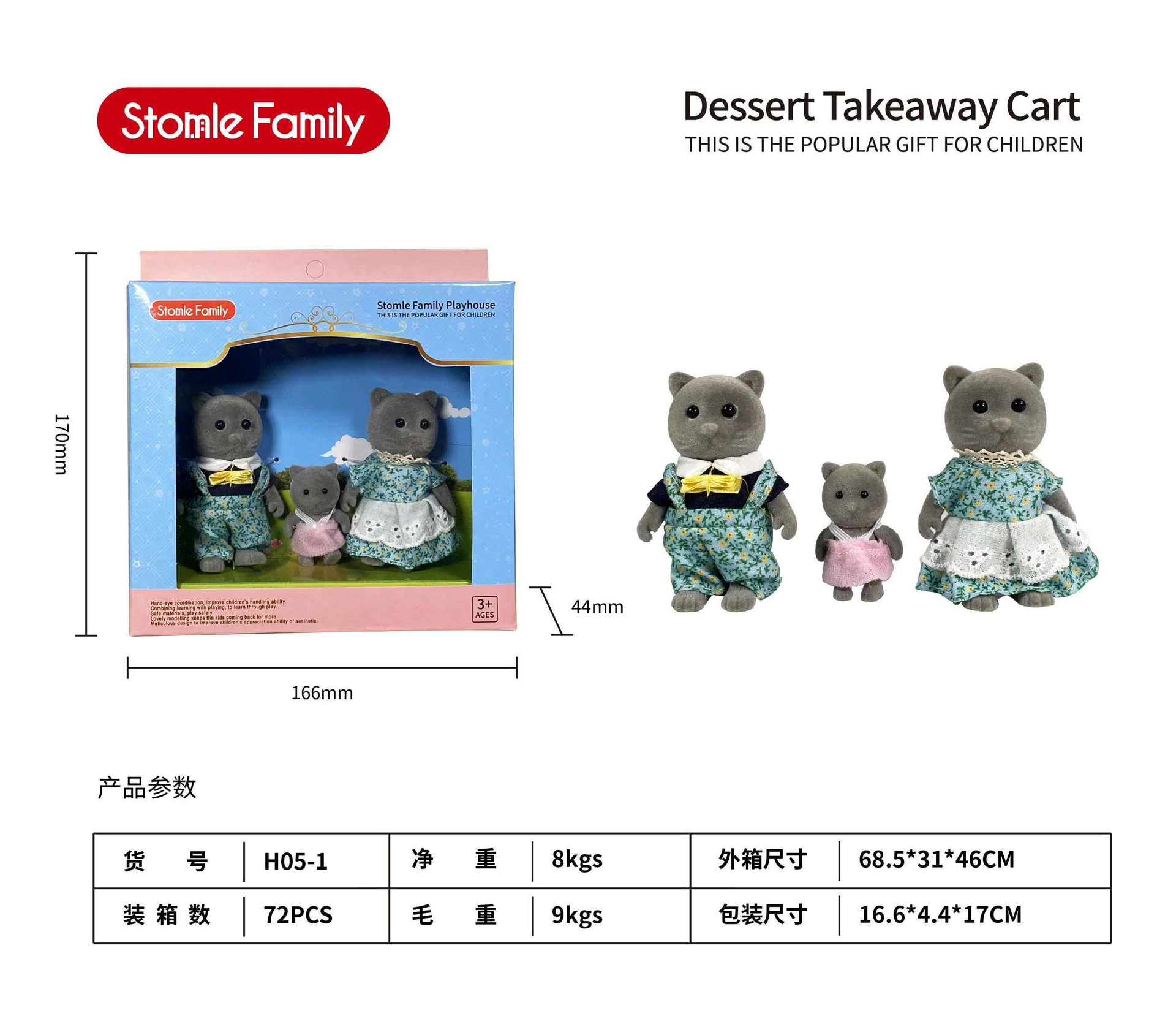 파란 고양이 세 마리