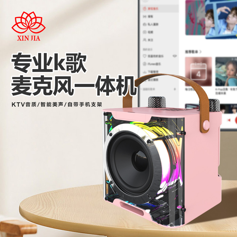 クロスボーダーYS-207家庭KTV小音響セットカラオケダブル無線マイクbluetoothスピーカー高颜値|undefined