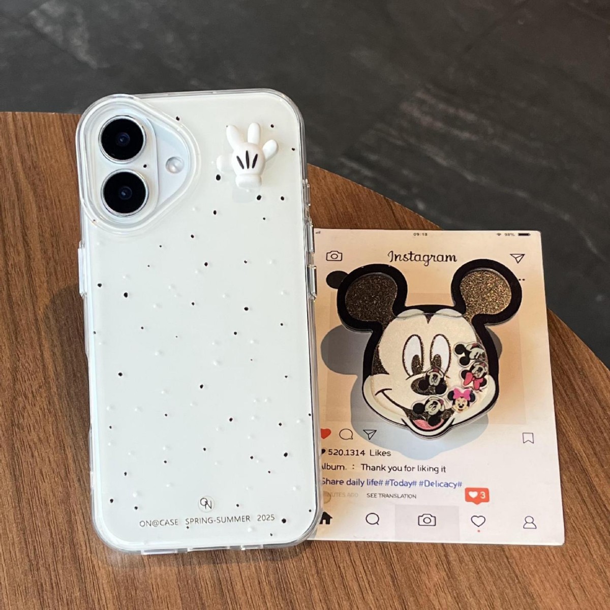 Nuevo soporte de dibujos animados de lunares ins mecedora para iphone15 Apple 13/14 funda para teléfono móvil 16ProMax