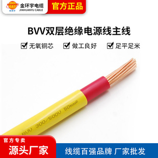 Jinhuan Yu National Standard Copper Core Bvv Double-Layer Insulation 10 16 25 35 Square Meter Main Line Factory Direct Sales Wholesale