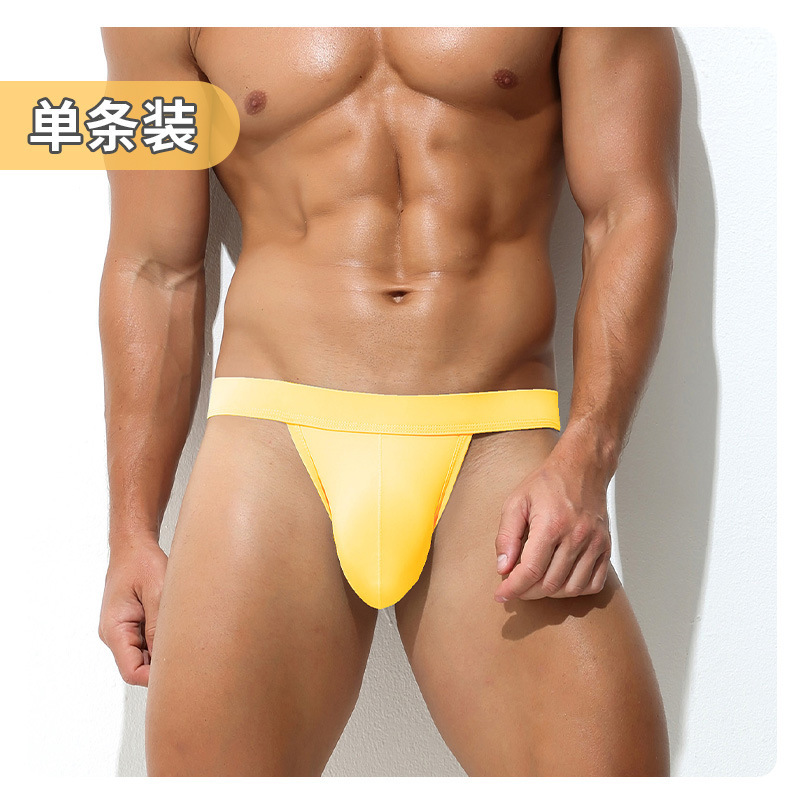 Pantalones íntimas de hombre de verano triángulo pequeño hombre cintura baja sexy horquilla alta bolsillo grande triángulos deportivos para hombre transpirable hielo