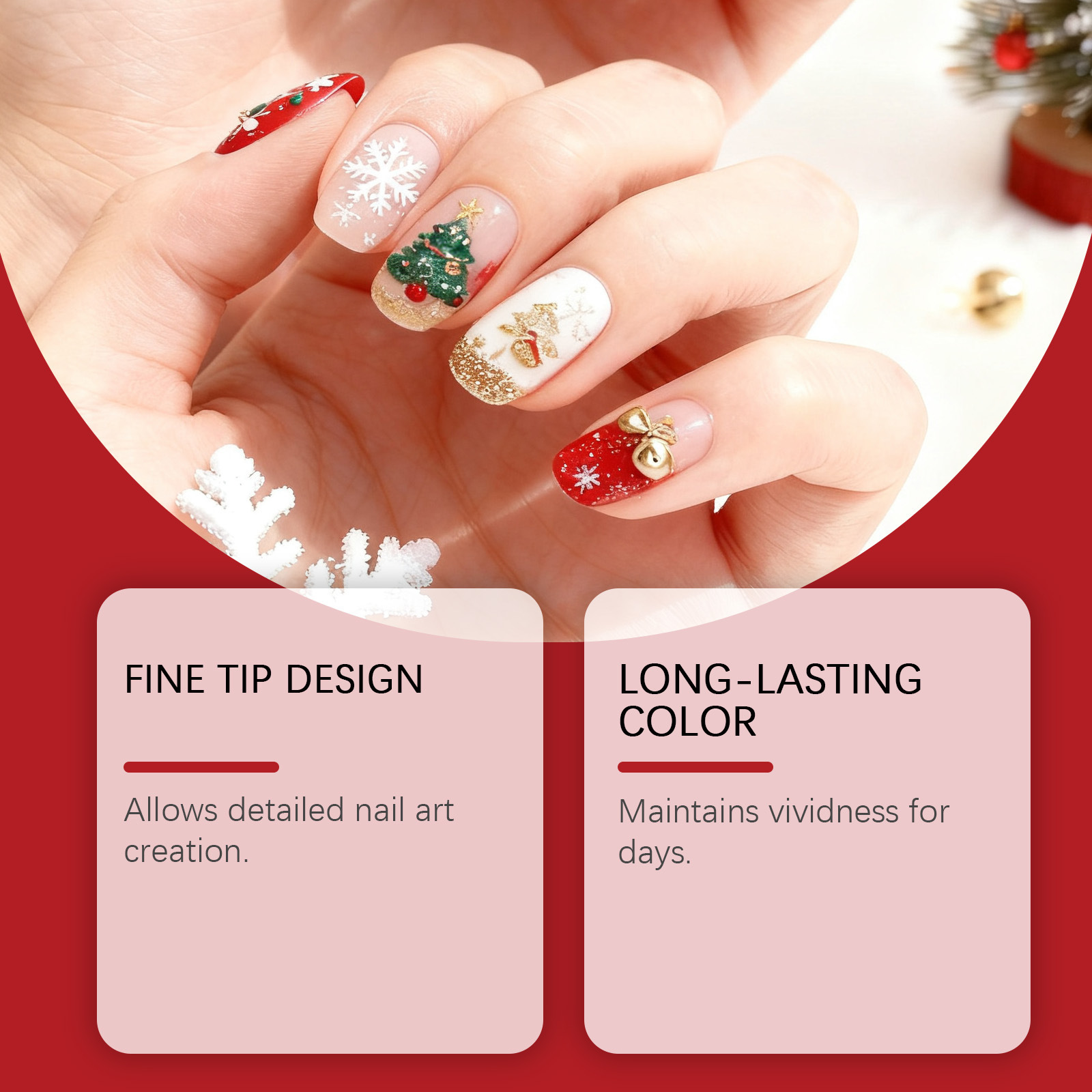 Christmas Nail Art Graffiti Pen For Precise Detail And Design_voghion.com