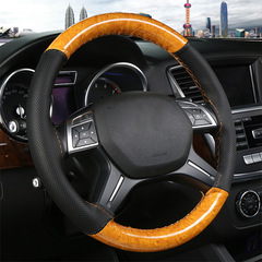 Wholesale Cross-border Manufacturer Hand-stitched Crystal Peach Wood Pattern Fashion Sports Car Steering Wheel Cover for All Seasons